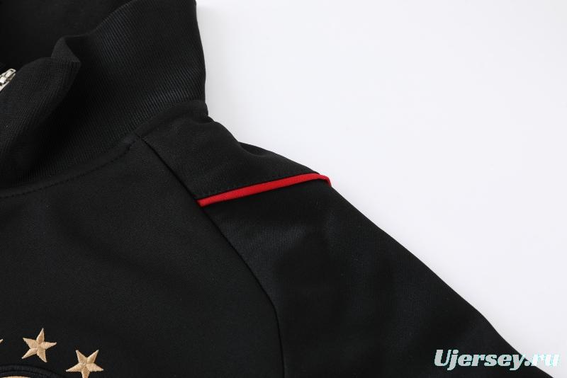 2022 Germany Black Full Zipper Tracksuit