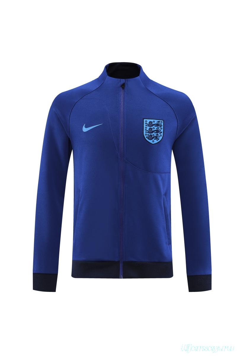 2022 England Blue Full Zipper Tracksuit