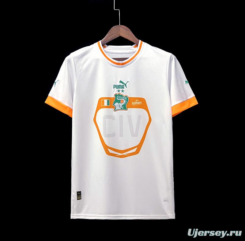 22/23 IVORY COAST Away White Jersey