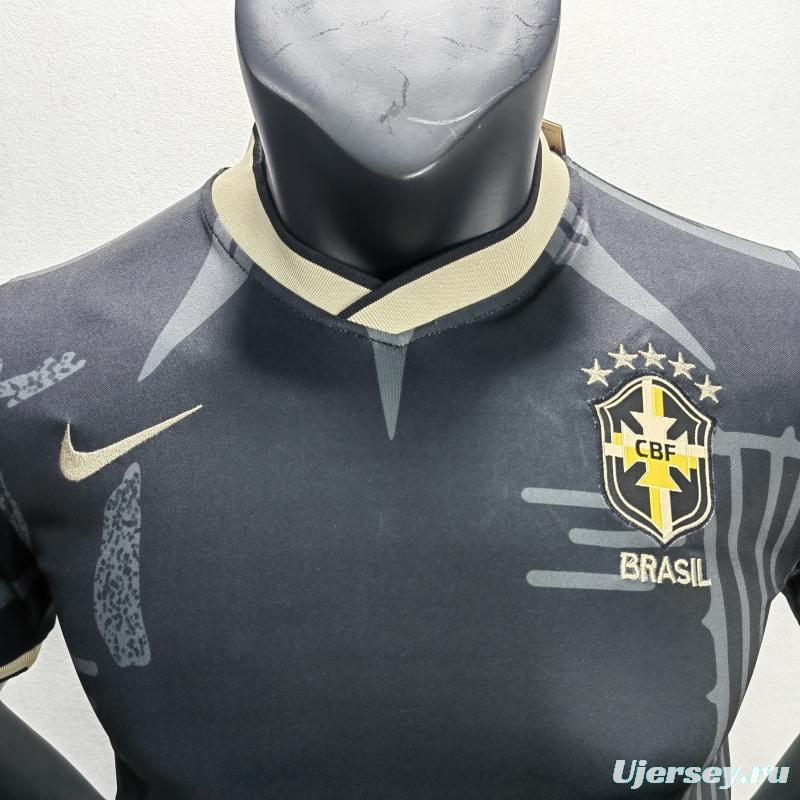 Fans Version 2022 Brazil Black Cactus Pattern Jersey