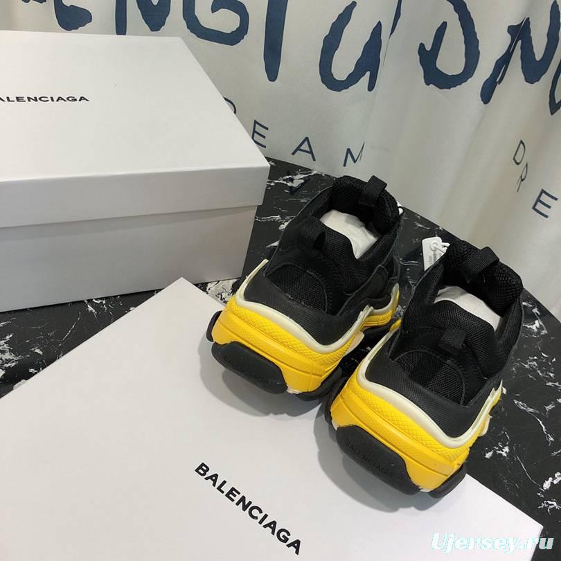 Men/Women Balenciaga Triple S Sneaker Black/Yellow