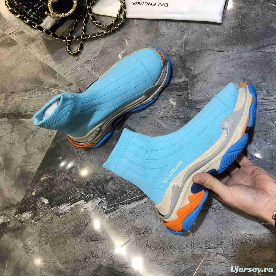 Men/Women Balenciaga Speed Blue Sneaker