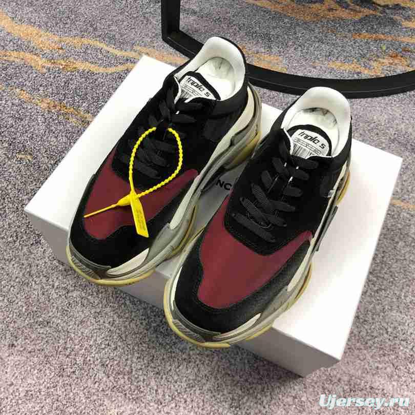 Men Balenciaga Triple-S 2 Yellow Black/Wine Sneaker