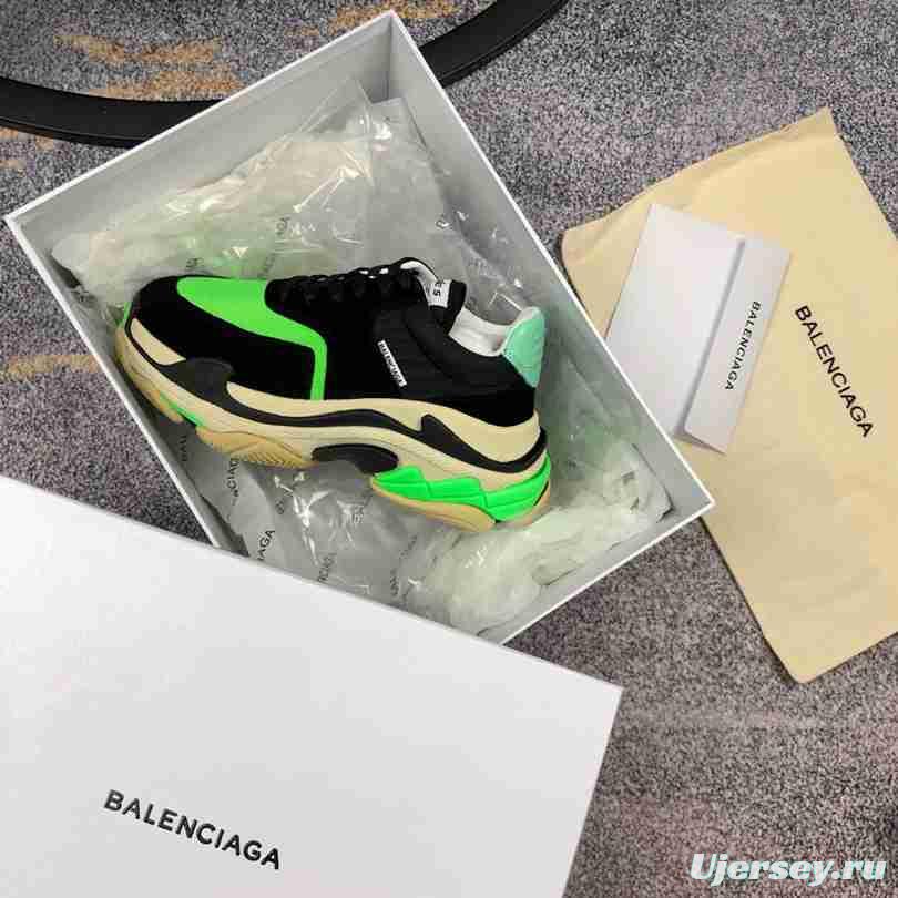 Men Balenciaga Triple-S 2 Black/Green Sneaker