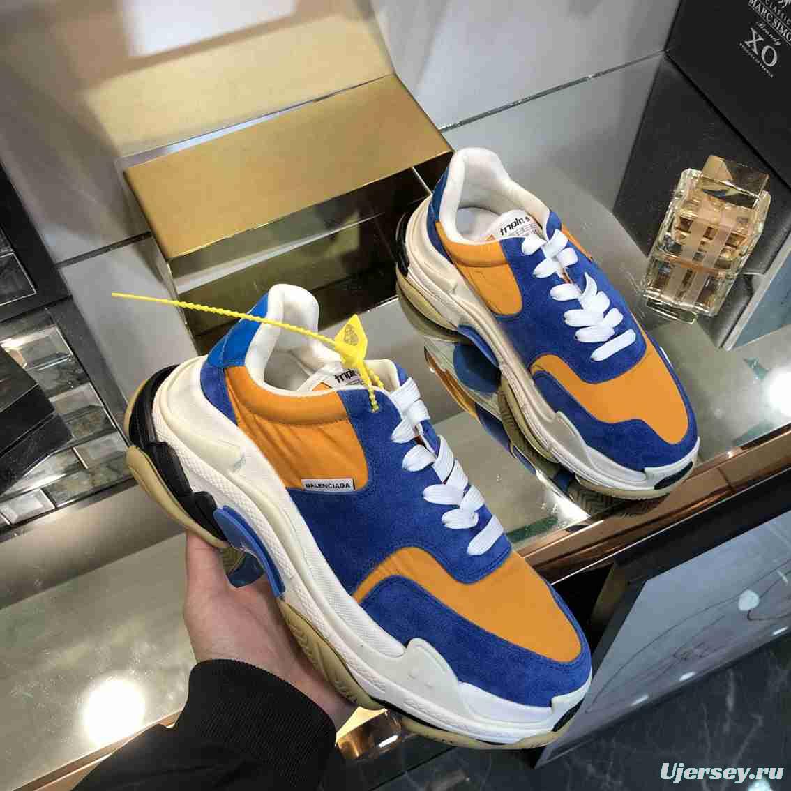 Men/Women Balenciaga Triple S Sneaker Navy/Brown Item 6380340