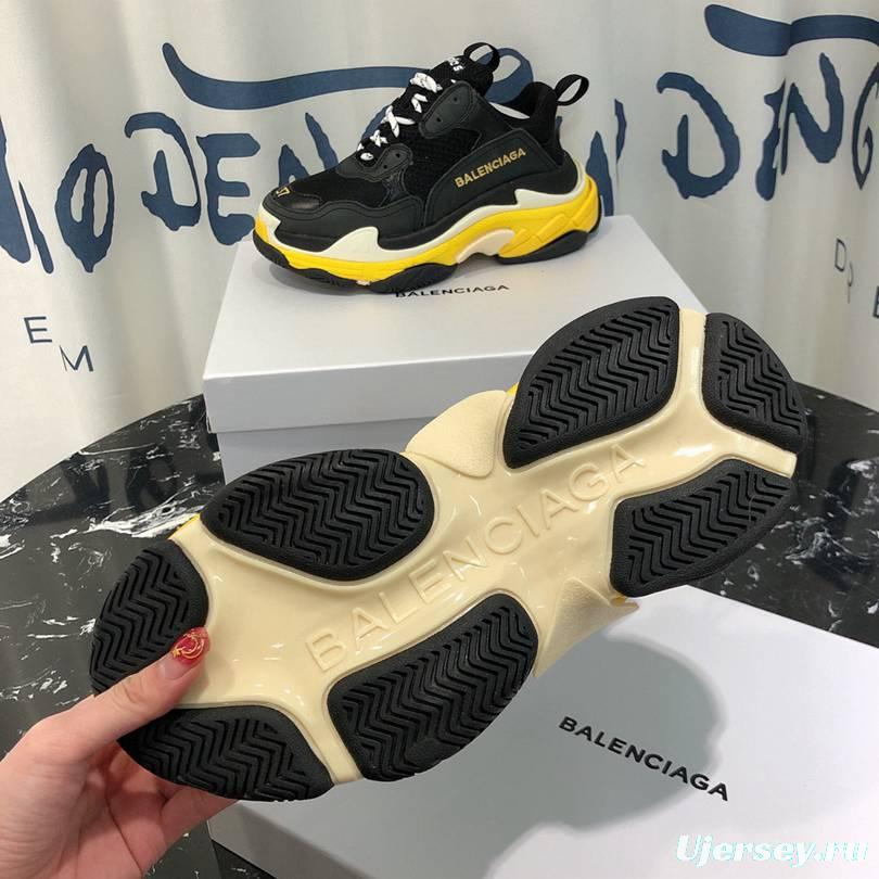 Men/Women Balenciaga Triple S Sneaker Black/Yellow