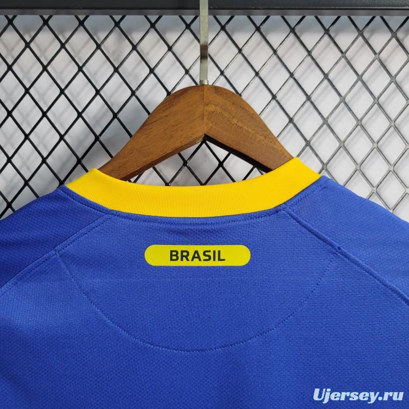 Retro 2010 Brazil Away Blue Jersey