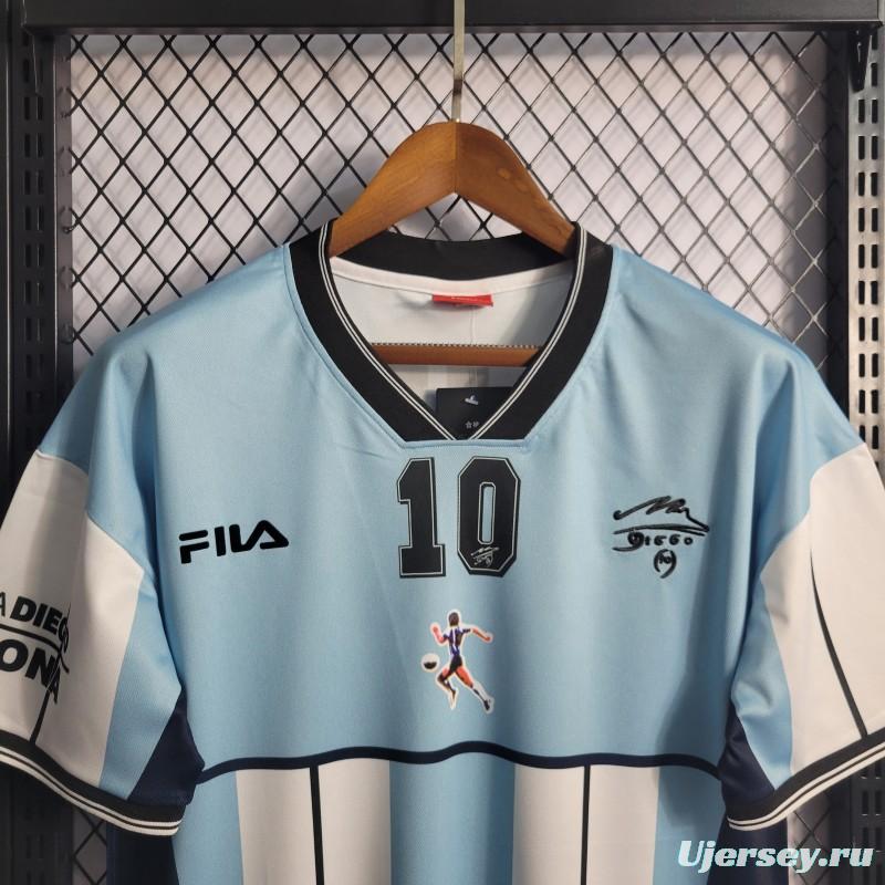 Retro 2001 Argentina Maradona #10 Commemorative Edition Jersey