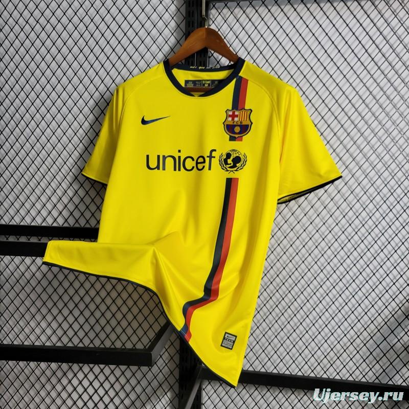 Retro 08/09 Barcelona Away Yellow Jersey