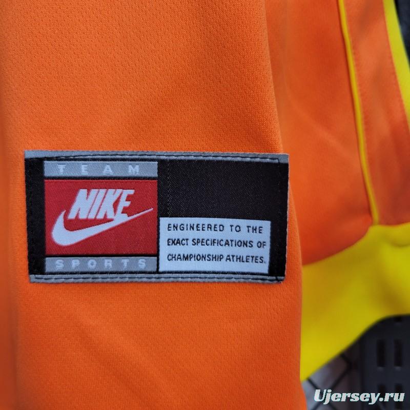 Retro Long Sleeve 1998 Brazil Goalkeeper Orange Jersey