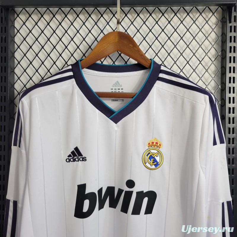 Retro Long Sleeve Retro 12/13 Real Madrid Home Jersey