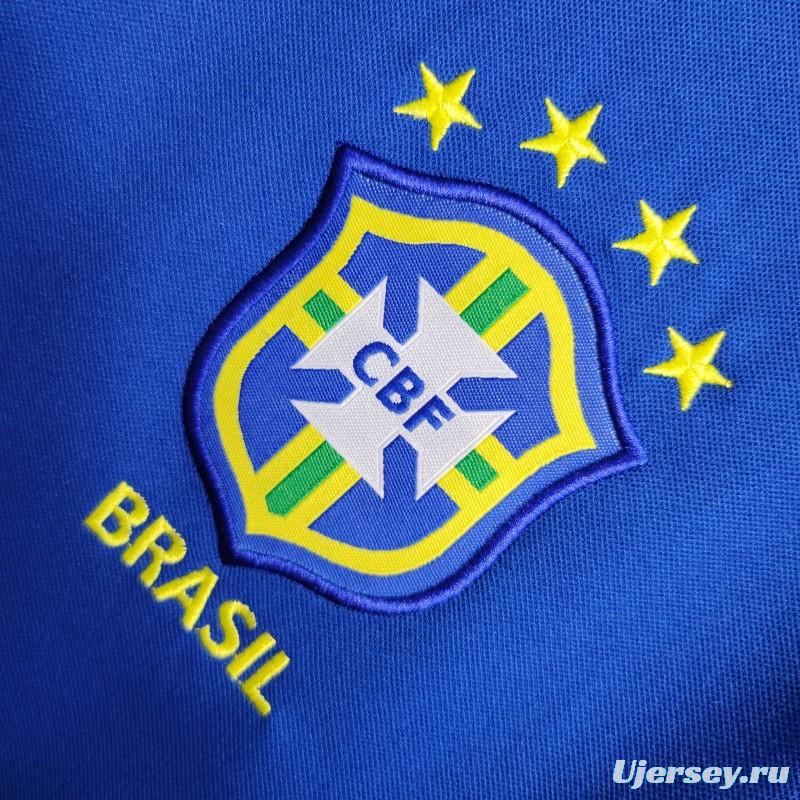 Retro 1997 Brazil Away Blue Jersey