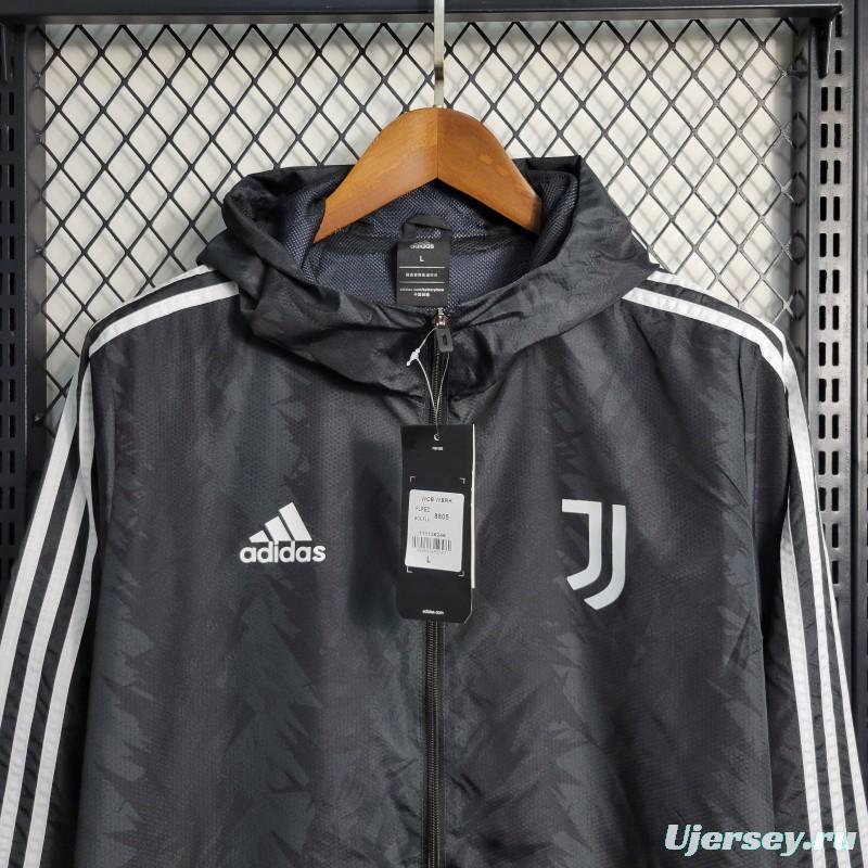 23-24 Juventus Black Windbreaker