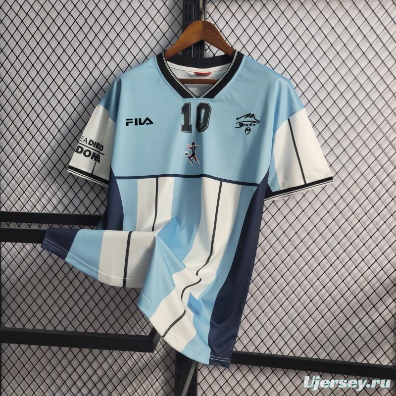 Retro 2001 Argentina Maradona #10 Commemorative Edition Jersey