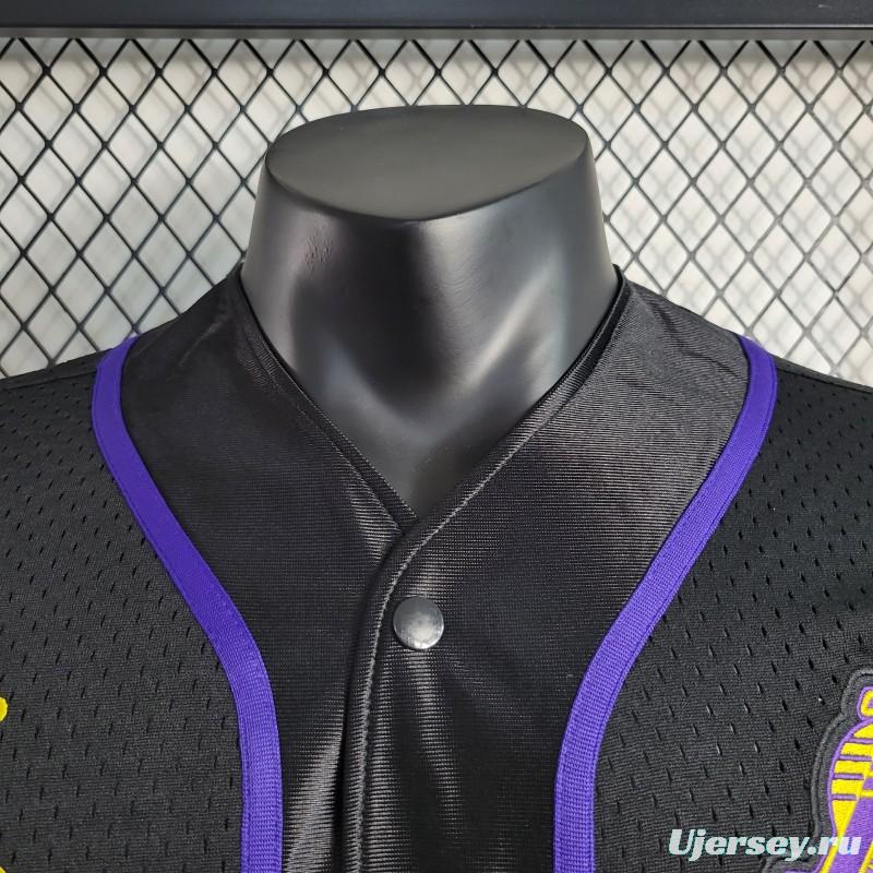 2023 NBA Lakers STATEMENT BASEBALL Black Jersey