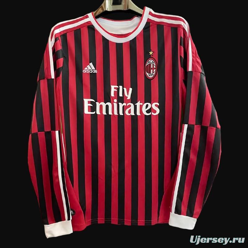 Retro 11/12 AC Milan Home Long Sleeve Jersey