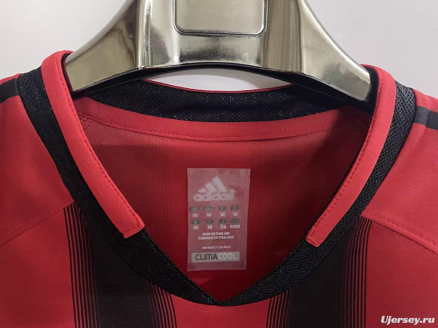 Retro 04 05 AC Milan Home Long Sleeve Jersey