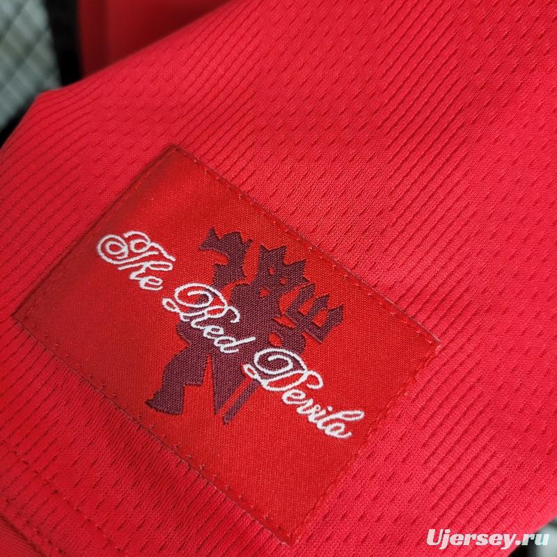 Retro Long Sleeve 07-08 Manchester United Home Premier League Jersey