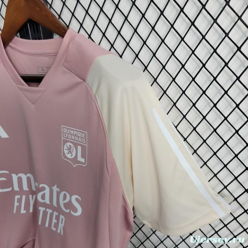 23-24 Olympique Lyonnais Lyon Training Pink Jersey