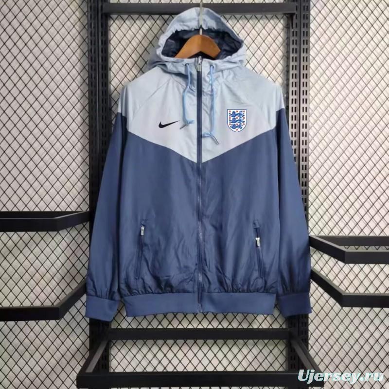 23/24 England Navy Grey Windbreaker