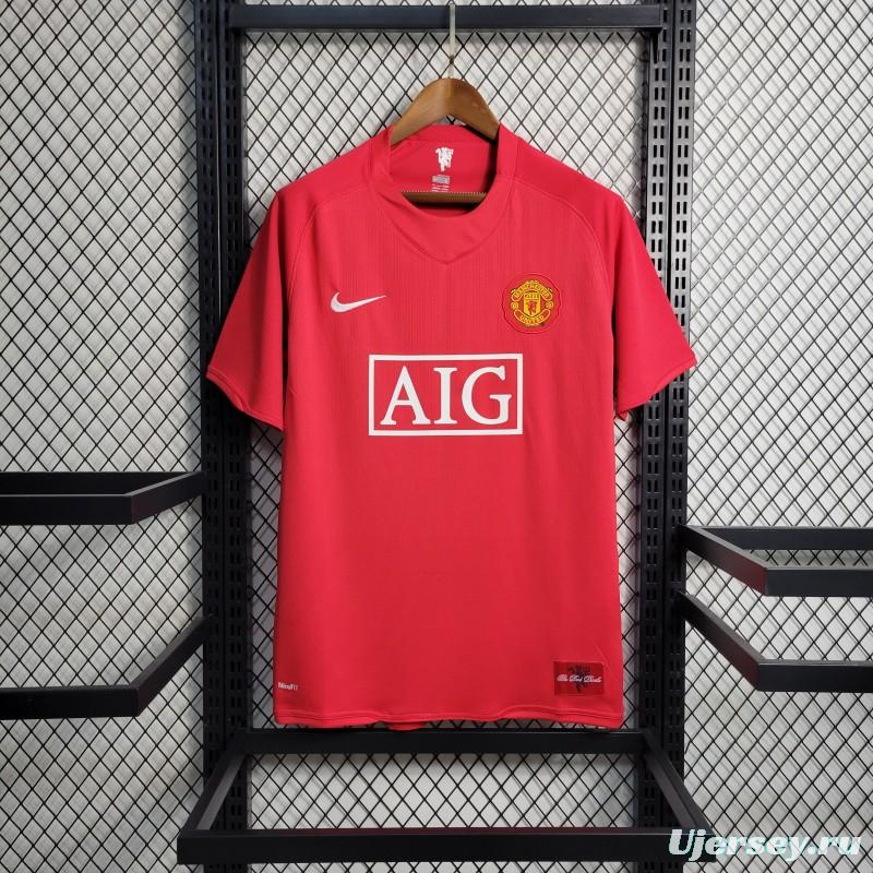 Retro 07-08 Manchester United Home Premier League Jersey