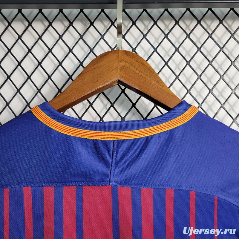 Retro 17-18 Barcelona Home Soccer Jersey