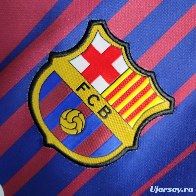 Retro 17-18 Barcelona Home Soccer Jersey