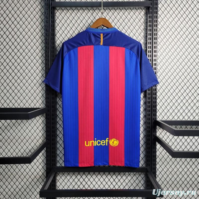 Retro 16-17 Barcelona Home Soccer Jersey