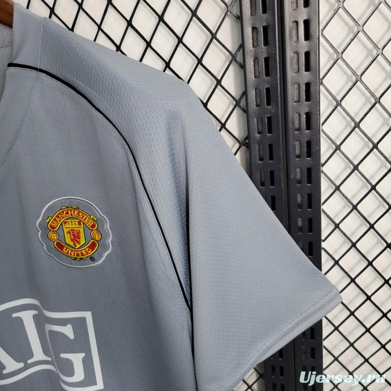 Retro 07-08 Manchester United Gray Goalkeeper Jersey