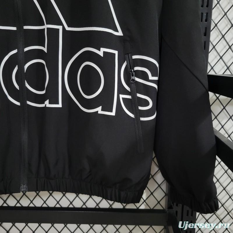 2023 Adidas Black Windbreaker