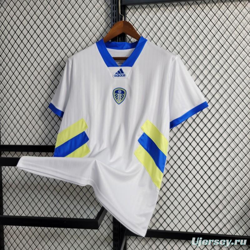 23-24 Leeds United White Icon Jersey with Embroidery logo