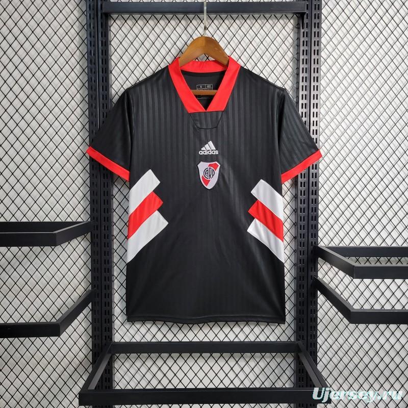 23-24 River Plate Icon Black Jersey With Embroidery Logo