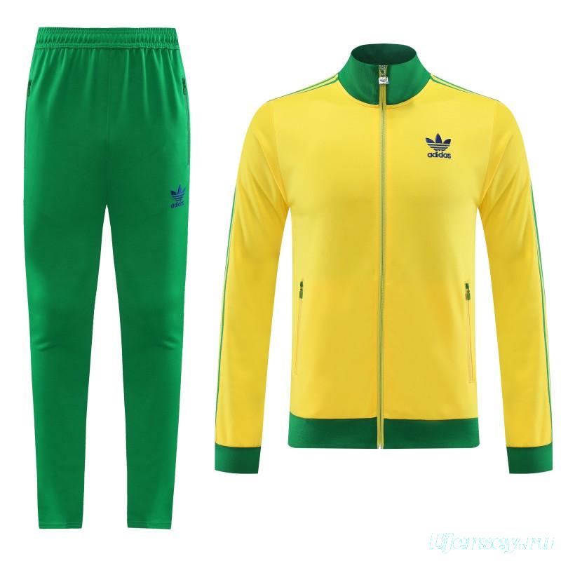 2023 Adidas Original Yellow Full Zipper Jacket +Pants