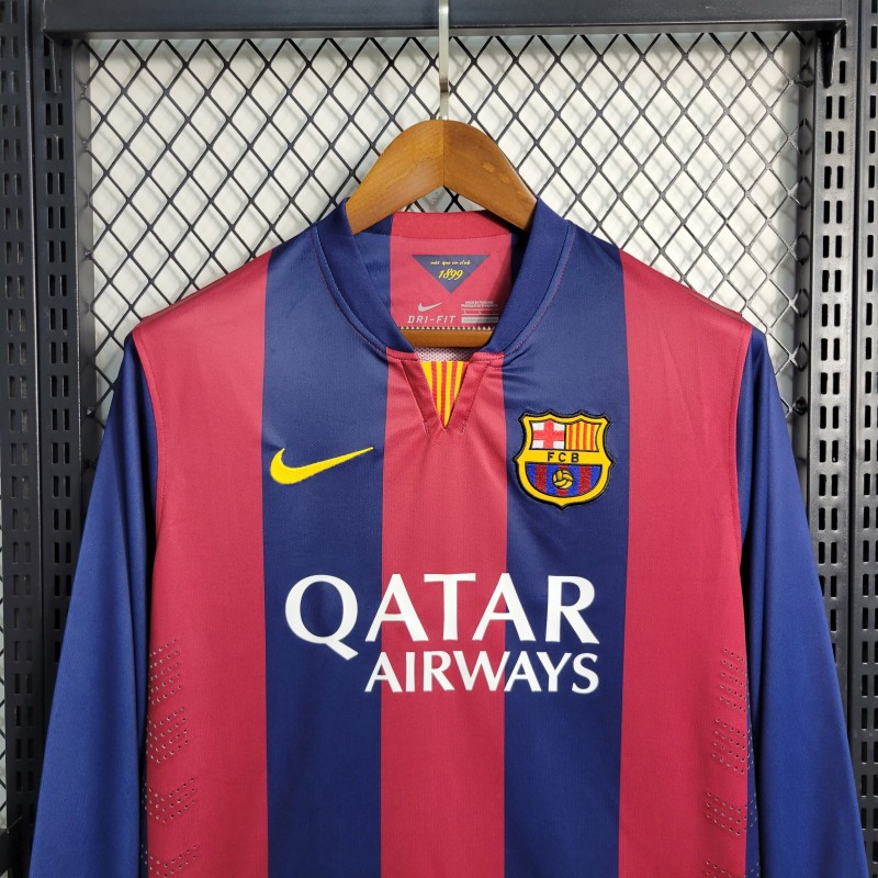 Retro14-15 Barcelona Home Long Sleeve Jersey