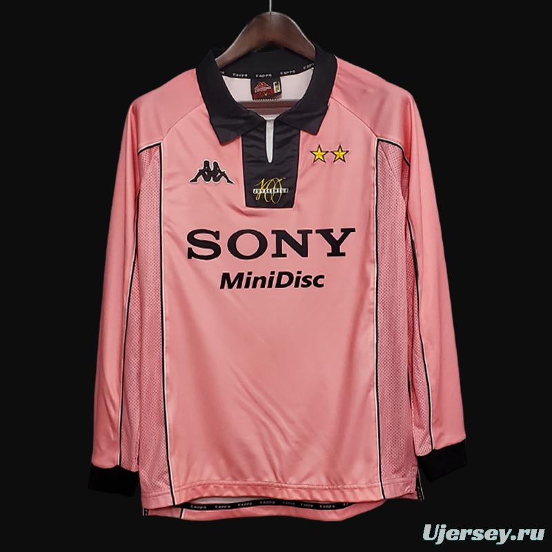 Retro 97/98 Juventus Away Pink Long Sleeve Jersey