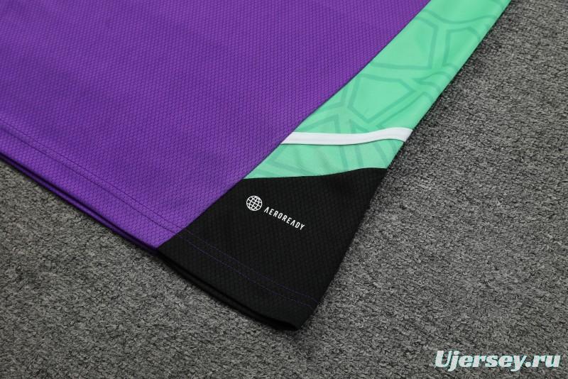 23-24 Real Madrid Purple Short Sleeve+Shorts