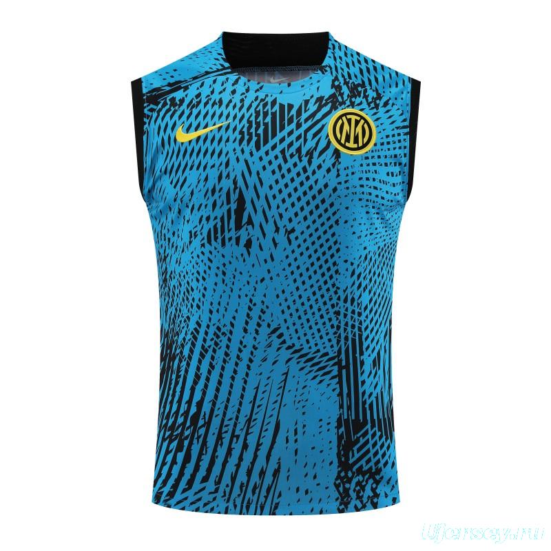 23-24 Inter Milan Blue Vest Jersey+Shorts