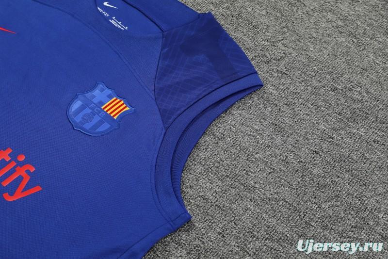 23-24 Barcelona Blue Vest Jersey+Shorts