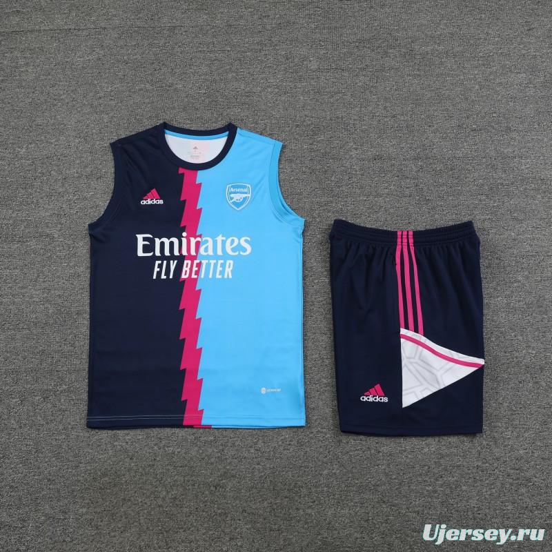 23-24 Arsenal Blue/Navy Vest Jersey+Shorts