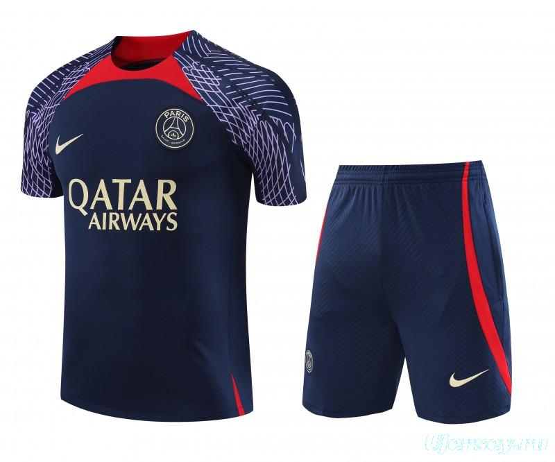 23-24 PSG Navy Short Sleeve+Shorts