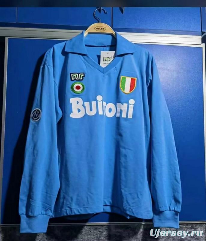 Retro 87/88 SSC Napoli Home Long Sleeve Jersey