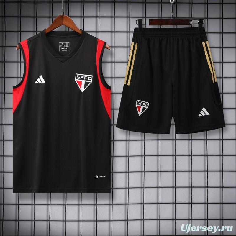 23-24 Sao Paulo Black Vest Jersey+Shorts