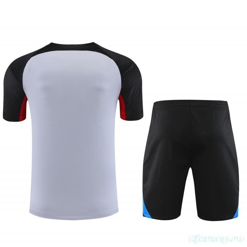 23-24  Barcelona Grey Black Short Sleeve Jersey+Shorts