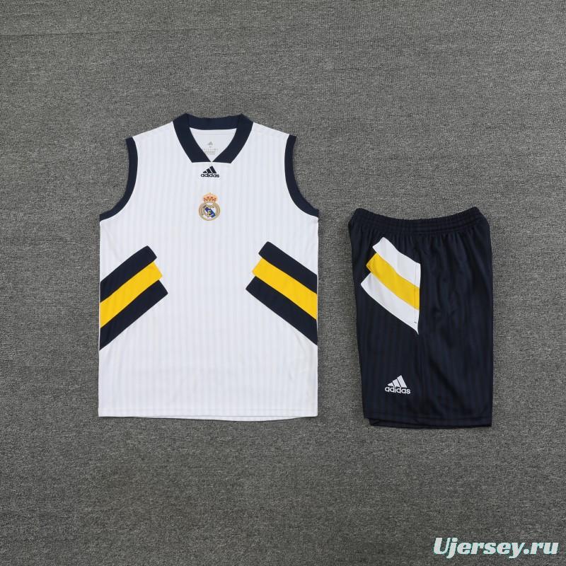 23-24 Real Madrid Remake Icon White Vest Jersey+Shorts