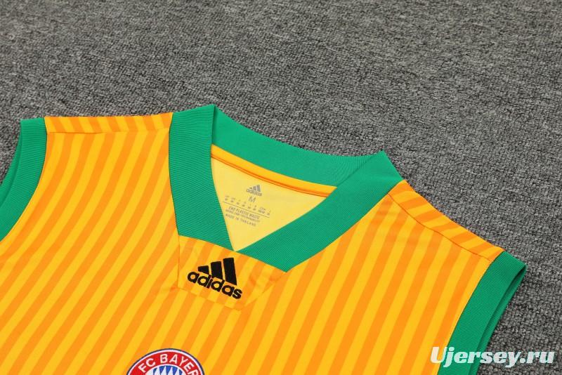 23-24 Bayern Munich Yellow Remake Icon Vest Jersey+Shorts