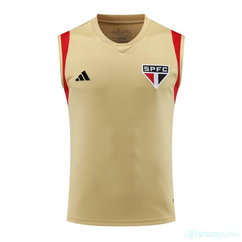 23-24 Sao Paulo Beige Vest Jersey+Shorts