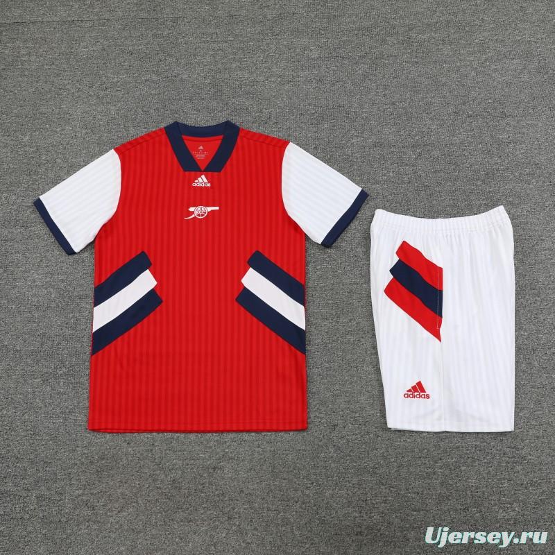 23-24 Arsenal Red Remake Icon Short Sleeve Jersey+Shorts