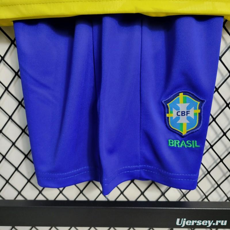 23-24 Kids Brazil Home Jersey Size 16-28