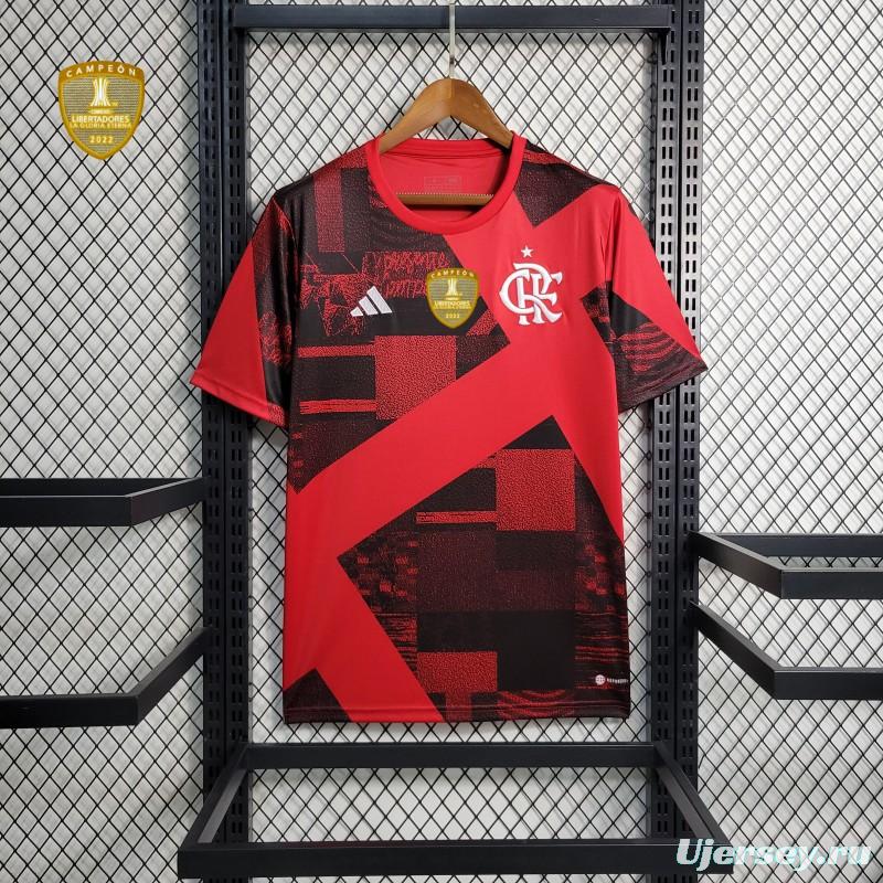 23/24 Flamengo Pre-Match Red Jersey+ All Sponsors