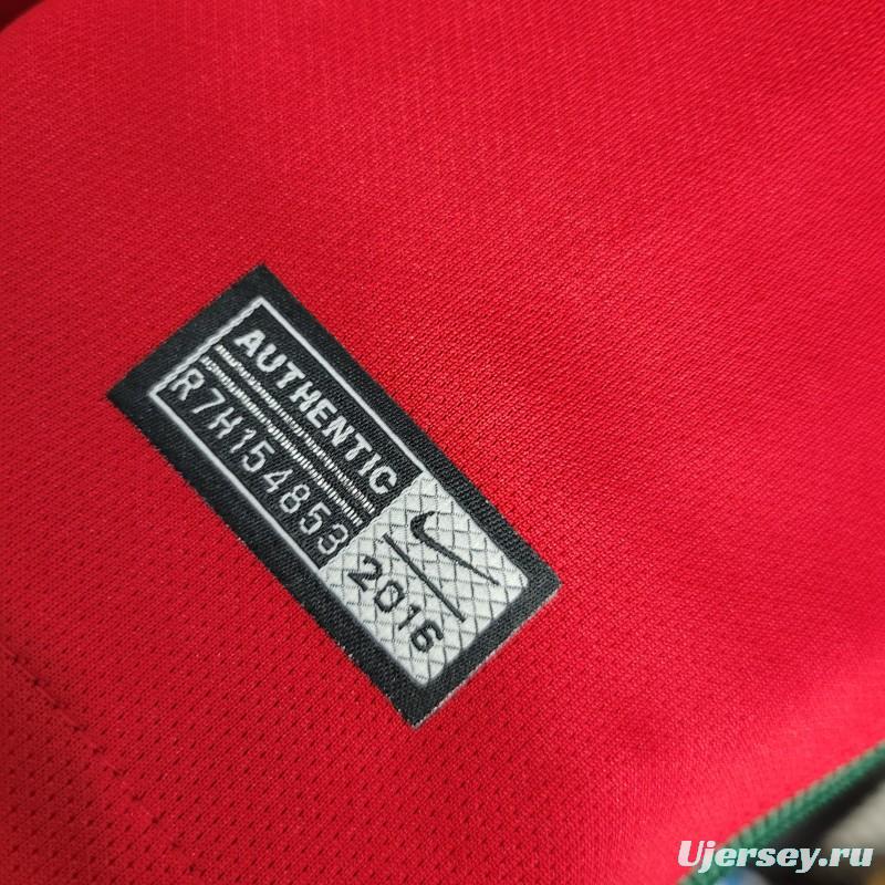 Retro 2016  Portugal Home Long Sleeve Jersey